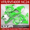 Kit de carrosserie pour HONDA RVF VFR 400 VFR400 R 400RR 1987-1988 Bodys 78No.166 Vert Lucky VFR400R VFR400RR NC24 V4 87 88 RVF400R VFR 400R RVF400 R 1987 1988 MOTO Carénages