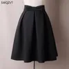 İlkbahar Yaz Etek Kadın A-Line Yüksek Bel Kısa Bayanlar Mini Etek Moda Balo Elbise Siyah Piled 2021 CDR1404