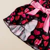 6M-5years Sevgililer Günü Kızlar Elbise Toddler Çocuk Bebek Kız Uzun Kollu Kalp Baskı Yay Tutu Parti Elbiseler 210515