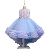 Top Qualily Girl's For Flower Très belle princesse Trompette Costume de piano Robe pour enfants 3-12 ans 210331