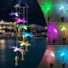 Lampes solaires Power Wind Bells Carrelage Crystal Ball Hummingbird Papillon Dragonfly Étanche Étanche Lumière extérieure pour patio Yard Garde Garde