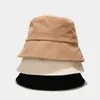 Vinterklassisk Corduroy Stingy Brim Hat Outdoor Harajuku Fiske Bucket Hattar för Kvinna Man Unisex Casual Cap