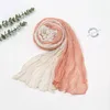 Mode Ombre Gradiënt Headscarf Moslim Hijab Crinkle Sjaal Sjaals Dames Katoenen Viscose Hoofd Wraps Foulard Hoofdband