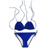 Maillots de bain pour femmes S-5XL Femmes Solide Push Up Rembourré Plus Taille Halter Bikini Ensemble Maillot De Bain Maillot De Bain Beachwear Lingerie Mujer