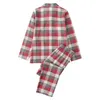 Wiosenna i jesienna piżama, czysta bawełniana dama garnitur sprawdza odzież domową. Kobiety Pajamas 210831.