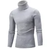 Autumn Winter Turtleneck Sweater Men 2019 Solid Color Sweater Men's Slim Long Sleeve Knitted Men Pullovers Sweater Plus Size 3XL Y0907