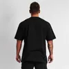 Plain Gym Clothing Fitness Wear Oversized T Shirt Men Hip Hop Sportswear Loose Short Sleeve T-shirt Muscle Bodybuilding Tshirt 210706