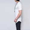 Plus Size S-5XL Summer Fashion Casual Color Pure Color Slim Fitness Elastico Uomo O-Neck Manica Corta Tshirt Maschio Hip Hop Top 210726