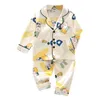 Toddler Silk Satin Pajamas Pyjamas Set Cartoon Kids Boys Girls Sleepwear Pijama Nightwear Suit Girl Home Clothes Boy Loungewear 211130