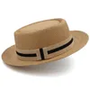 ワイドブリム帽子より大きなサイズUS 7 12 UK XL MEN女性女性クラシックストローポークパイFedora Sunhats Trilby Caps Summer Boater Beach Travel7636092