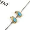 Sunspicems Mode Wasser Tropfen Opal Stud Ohrring Für Frauen Gold Farbe Indien Bankett Schmuck Geschenk Strass Kleid Zubehör Dale22