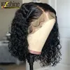 High QualityCheap Black Short Raw Peruan Wig Cheap Human Hair Lace Front 814 Inch Gluels Bob Wigs With Bangsone8476556