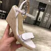 Ollymurs New Summer Open Toe Ankle Strap Luxury Brand Wedges Runway Sandals Shoes Women Y0714