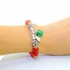 Fios de ágata vermelho de 10 mm naturais de braceletes elásticas de miçangas NAMO AMITABHA BUIDA BURATS BRACELE REIKI CUSTA CRISTAL Buddhis299o