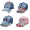 ABD Başkanı Seçim Parti Şapka Donald Trump Biden için Amerika Tutmak Büyük Beyzbol Şapkası Rhinestone Snapback Şapkalar Erkekler Kadınlar