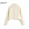 Kobiety Elegancki Solid Tweed Wełniany Płaszcz Kobiet Z Długim Rękawem Czarne Przyciski Znosić Płaszcze Casual Chic Kurtka Topy CT588 210420