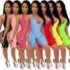 Heißer Verkauf Sexy Frauen Designer Overalls Overalls Sommer Kleidung Einfarbig Neue Stil V-ausschnitt Ärmellose Hosenträger Shorts Strampler S-2XL