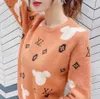 패션 여성 스웨터 최고 품질 전체 인쇄 편지 뜨개질 스웨터 하이 스트리트 풀오버 탑 2022GG 브랜드