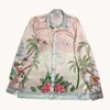 Casablanca chemises style surf club 21ss vague dégradé fleur soie couple chemise à manches longues