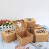 Present Wrap 10st Christmas Kraft Paper Cookie Boxes Candy Box Väskor Matförpackning Party Kids Year Navidad 2022Gift