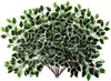 12st Artificial Variegated Ficus Leaves Trees grenar Grönska inomhus utomhusverk för Office House Farmhouse Home Garden Decor7899030