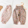 Spring Summer Kids Baby Girls Floral Pants Children's Clothing Anti-mosquito Pant Children Bloomers 210429