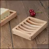 Soap Dishes Bathroom Accessories Bath Home & Garden Durable Wooden Dish Tray Holder Storage Rack Plate Box Container For Shower Plates A02 D