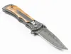 New Flipper Folding Knife 440C Drop Point Blade Steel + Wood Handle Assisted Fast Open Folder Knives