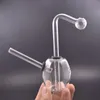 portable mini Dab Rig water pipe Thick Detachable glass water bong recycler smoking water pipe with Carb Hole and downstem oil pot dhl free