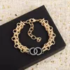 Luxury designer classic style black letters 18k gold-plated double-layer Link Chain bracelet ladies fashion all-match jewelry high quality with box