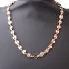 Przyjazd moda męska biżuteria różowe złoto Tone ze stali nierdzewnej ziarna kawy Link Chain naszyjnik 8 "-30" łańcuchy