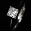 Cluster Ringen 14K White Gold 1 2 3 4 5 Moissanite Diamond Ring Dames Princess Cut Square Wedding Party Engagement Anniversary
