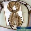 Diseñador pequeño seda cuadrada bufanda mujeres estrecha largo leopardo rayado impresión pañuelo dama cabeza cabeza banda bufanda kerchief hembra fábrica precio experto diseño