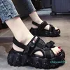 Luxe designer sandalen vrouwen gladiator 6 cm platform hak zomer mode vrouwen dikke strand sandaal open teen comfortabele topkwaliteit