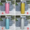 Toptan! 20oz Sıska Düz Renkli Glitter Tumbler Mavi Beyaz Pembe Sarı Paslanmaz Çelik Su Şişeleri Çift Duvar Yalıtımlı Bardak İçme Süt Kupalar A12