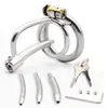 NXY COCERRINGS Acero inoxidable Dispositivos de castidad de masculinos Jaula de polla con catéter uretral Penis Lock Anillo Juguetes sexuales para hombres Cinturón 1124