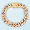 Bracelet de chaîne cubaine de couleur mixte de 12 mm Matière de chaîne cubaine Zircon Fashion Hip Hop Rock Street Charms bijoux9833387