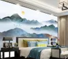 Papéis de parede pintura à mão abstrata pedra chinesa montanha impressão papel de parede mural para quarto wall papers decoração 3d personalizado qualquer tamanho murais