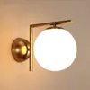 Duvar lambaları Modern Lamba Cam Sconce Armatür Top Hafif Altın Krom Dia.30cm Yatak Odası E27 12W LED Ampul Ev Aydınlatma Lampa