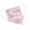 Masque facial pour enfants garçons et filles de protection jetables bébé masques minces section pour enfants respirant tout-petit masque spécial dessin animé arc-en-ciel