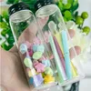 20 pcs 37x120x24 mm Screw Mouth Glass Bottles With Black Aluminum Cap DIY 90ml Clear Transparent Empty Jars Containersgood qty