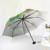 Девушки подарок 3-кратный дождь зонтик ветрозащитный женский женский складной цветок ультрафиолетовые защиты летних солнца зонтики