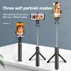 Treppiede Bluetooth Selfie Stick 3 in 1 per Xiaomi Samsung Telecomando Supporto per telefono universale Monopiede espandibile pieghevole