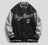 Hip-Hop Baseball Jacket Duże litery Haft Patchwork Koreański Streetwear College Rock Japanese Moda 210928