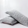 Regina Marka Twist Stripe Knitted Pillow Case Nordic Styl Super Miękkie łóżko Dekoracyjne Pokrywa Różowa Beżowa Szara Poduszka 220217