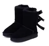 Kinder Schneestiefel Kinder Australien Bailey 2 Bows Boot Winter warmes Leder Kleinkinder Jungen Mädchen Botas De Nieve Schuhe Kleinkindschuhe