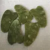 Gua Sha 스크래핑 마사지 페이스 그린 로즈 쿼츠 천연 비취 스톤 보드 마사지