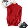 Jocoo Jolee solide pull à col roulé hiver mince pull tricoté pull décontracté femme basique hauts Streetwear tricot 210518