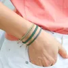 Bracelets porte-bonheur QUANCHI Boho bijoux Bracelet tressé pour femme tissage à la main motif bohème amitié Vintage Textile Pulseras Mujer