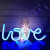Nattljus ledde Neon Love Form Light Sign Lamp Battery USB Dubbeldriven nattljus för inomhus julbröllop födelsedag8612180